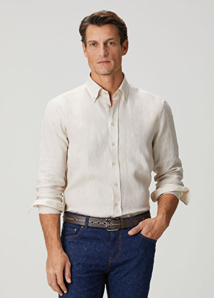 Beige Linen Shirt