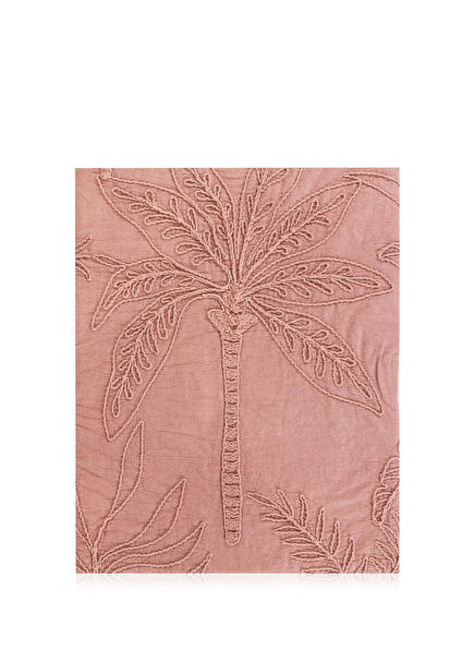 Dusty Rose Cotton Throw Tasseled Sofa Shawl 170 x 130 cm