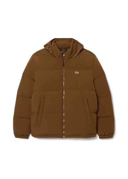 Koyu Kahverengi Relaxed Fit Kapüşonlu Erkek Mont