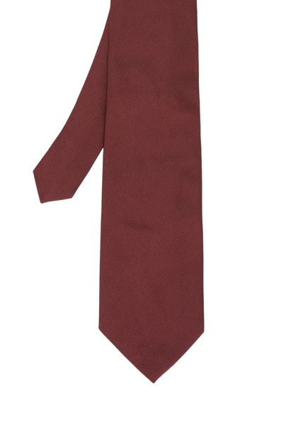 Bordo Çizgi Dokulu İpek Kravat