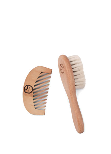 Double Natural Wood Baby Comb