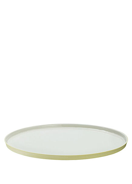 Pure Color White Yellow Porcelain Dinner Plate