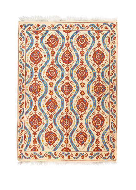 Klair Uzbek Pattern Handwoven Wool Kilim 170x224 cm