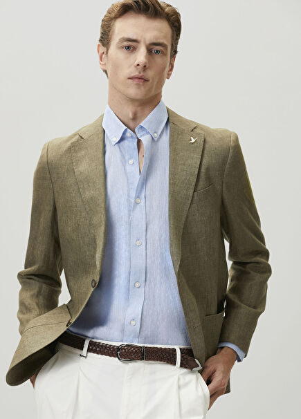 Khaki Linen Blazer