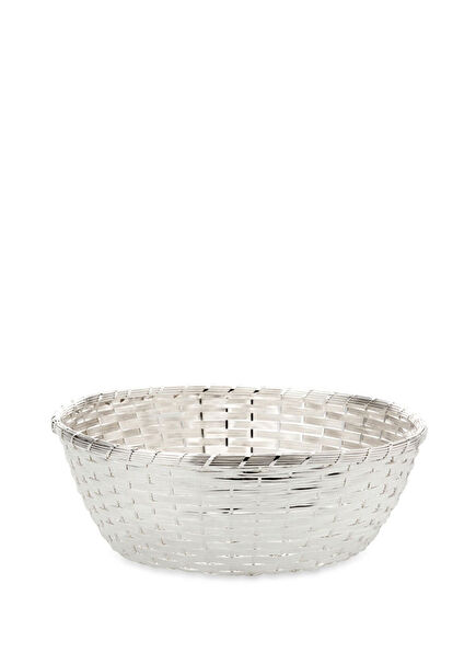 Silver Knitted Bread Basket