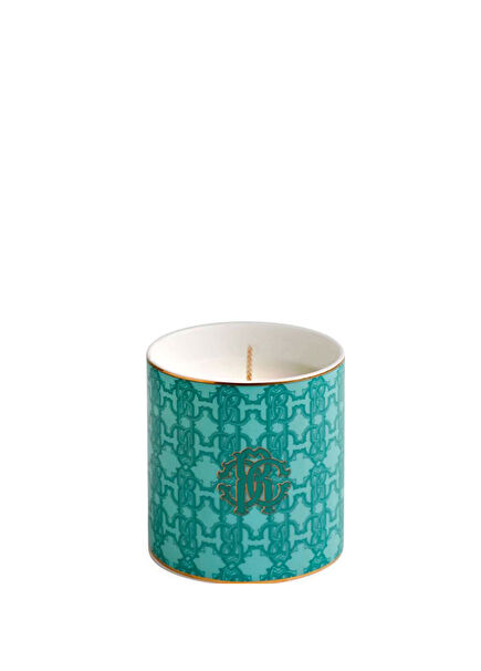 Monogram Turquoise Color Porcelain Cup Scented Candle