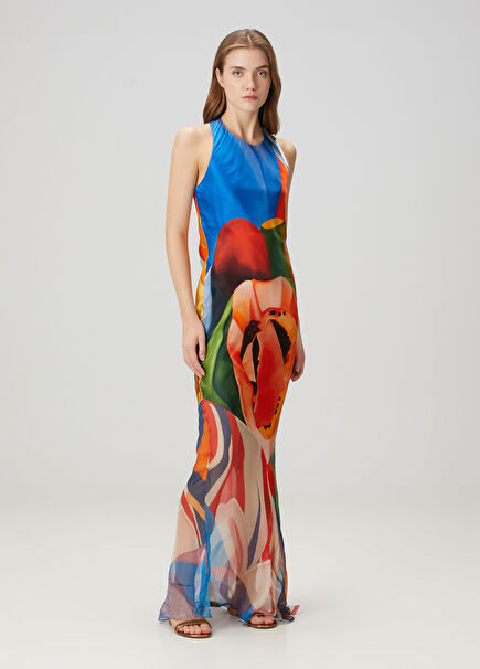 Salpicon Maksi İpek Abiye Elbise