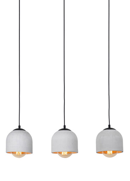 Grey Concrete Row 3 Pendant Chandelier