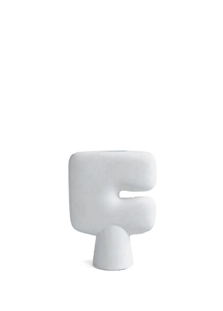 Tribal Big Beyaz Seramik Vazo