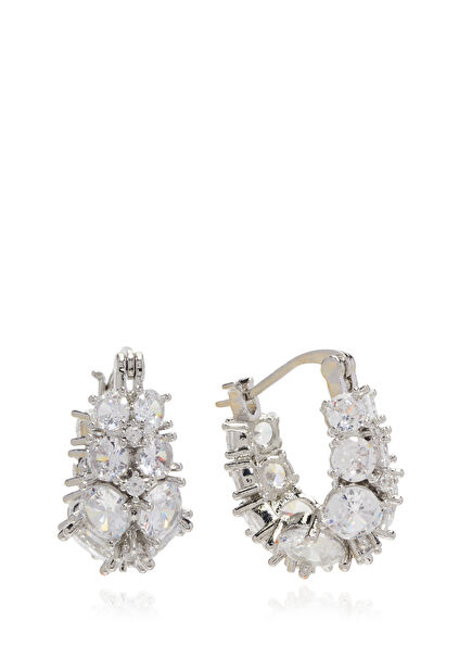 Silver Kadın Taşlı Küpe