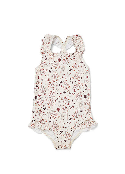 Ethnic Girls' Swimsuit with Mother Ruffle UV Protection