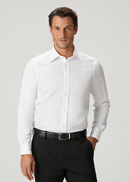 Custom Fit Beyaz Gömlek