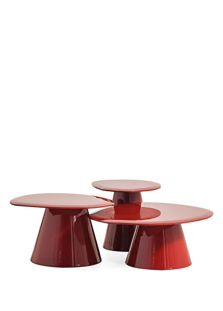 Mardan Bordo Lake Ahşap 3'lü Orta Sehpa