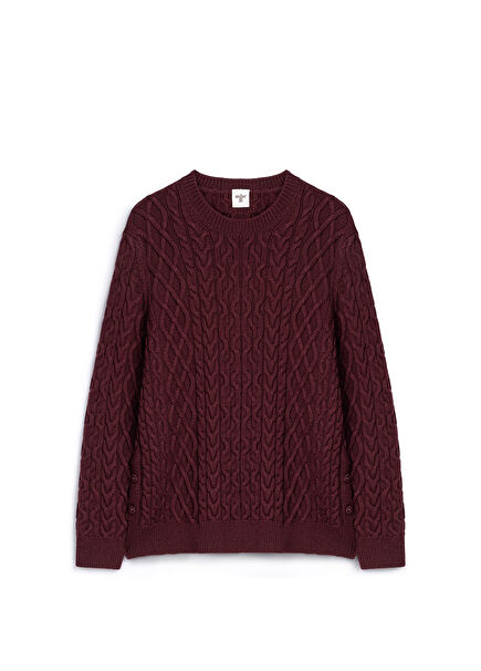 Dock Burgundy Wool Women's Sweater