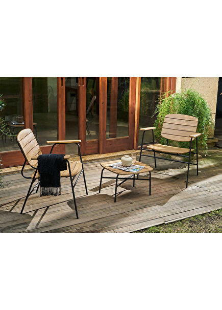 Thora Wooden Garden Armchair Set