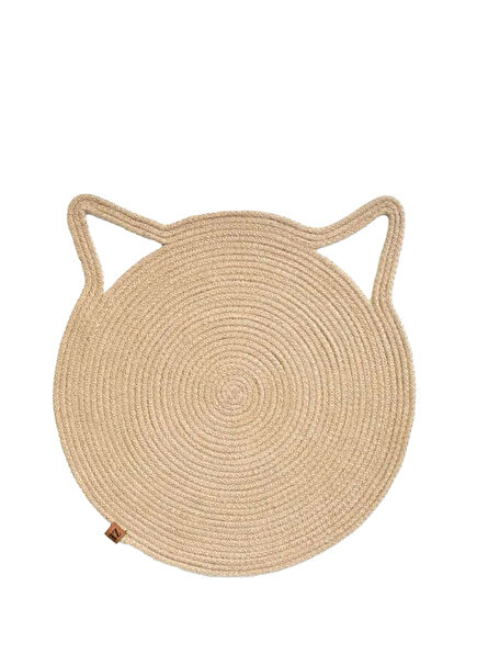 Açık Kahve Jüt Kedi Mama Matı