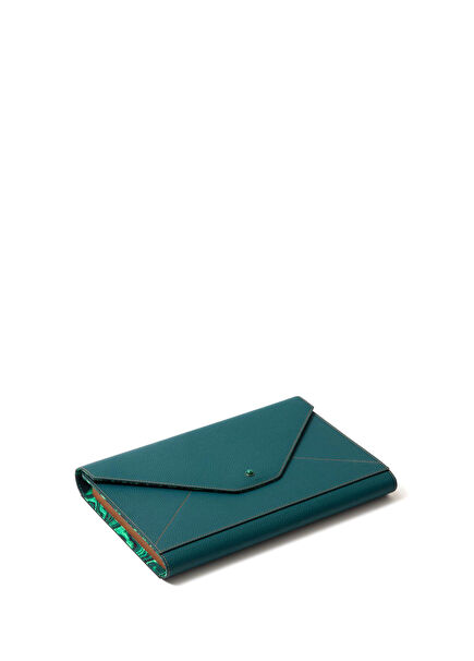 Turkuaz Zarf Formlu Deri Tavla