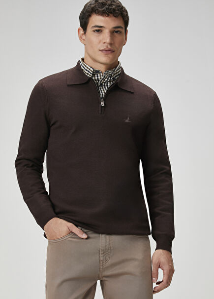 Brown Polo Sweater