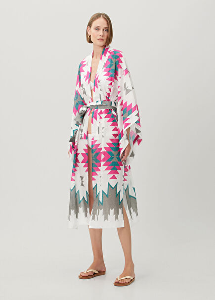 Summer Pink Patterned Kaftan