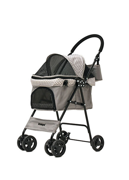 Perez Gray Cat and Dog Stroller