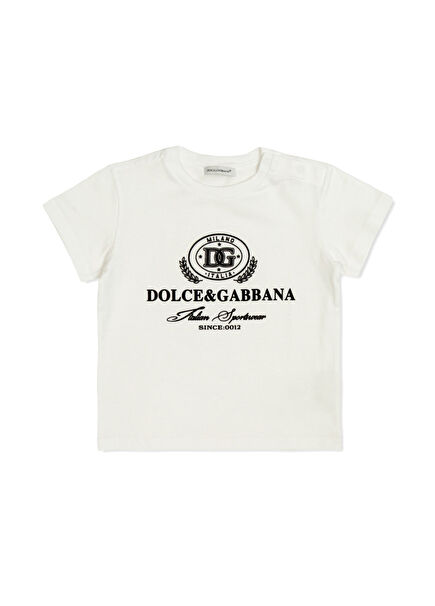White Logo Detailed Baby Boy T-Shirt
