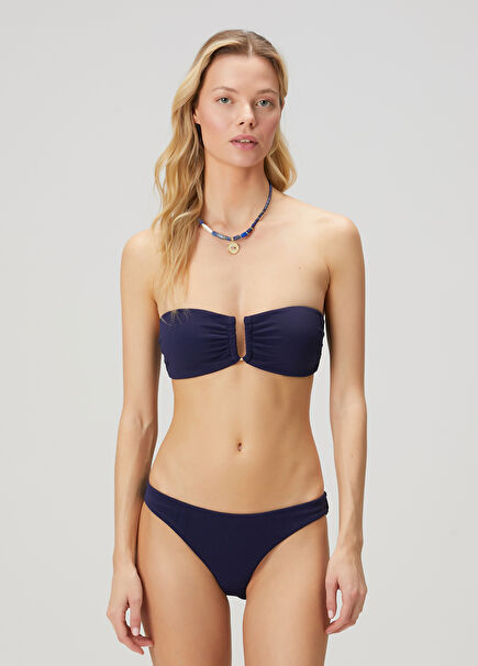 Wet Navy Blue Bikini Top
