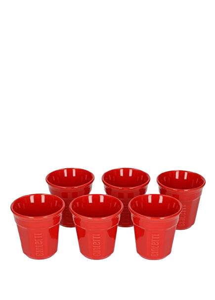 Kırmızı 6'lı Espresso Fincan Seti