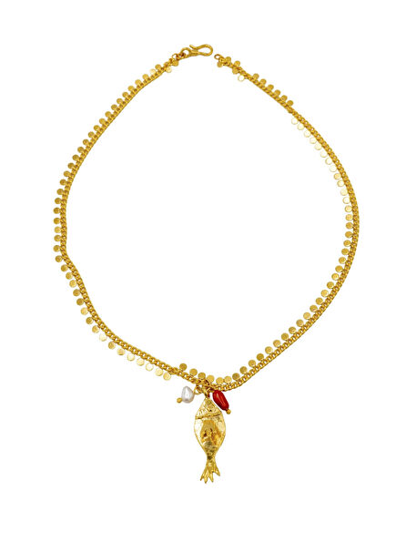 Mare Fish Figure Gold-Plated Women's Necklace