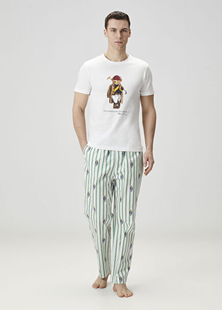 Polo Bear Yeşil Çizgili Pijama Altı