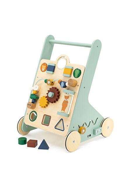 Renkli Ahşap Aktivite Yürüteci