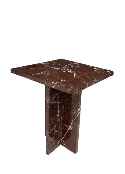 Daisy Burgundy Marble Side Table