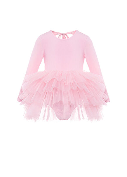 Pembe Sırtı Açık Tütü Kız Çocuk Elbise