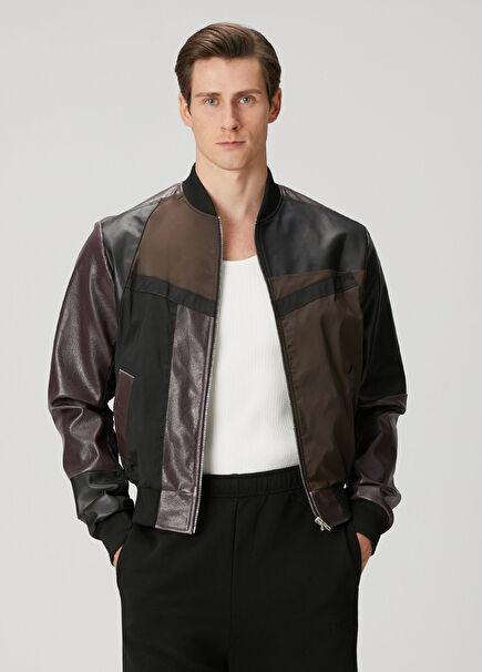 Çok Renkli Siyah Bomber Ceket