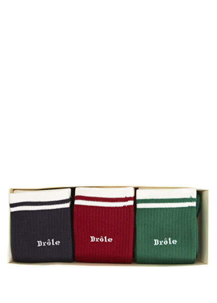 Multicolored 3 Piece Mens Socks Set