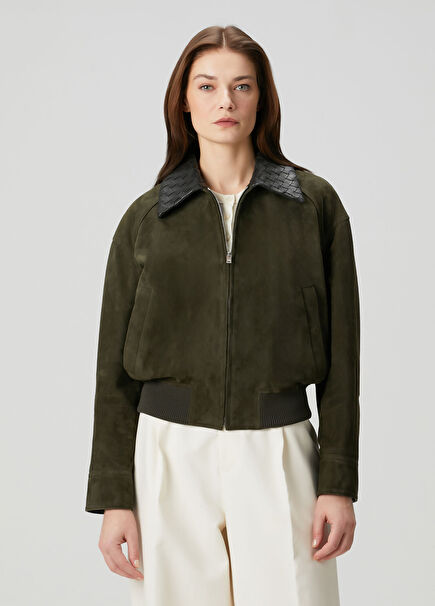 Koyu Yeşil Süet Ceket