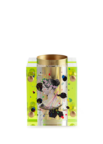 Victoria Green Printed Vase