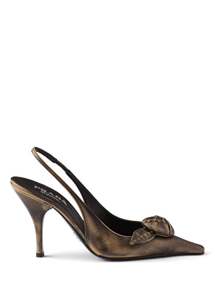 Neutral Back Strappy Leather Women's Heels