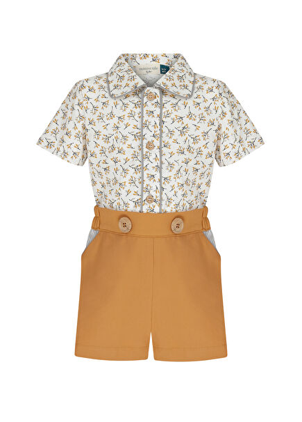 Sunlish Sarı Erkek Çocuk Şort Gömlek Takım