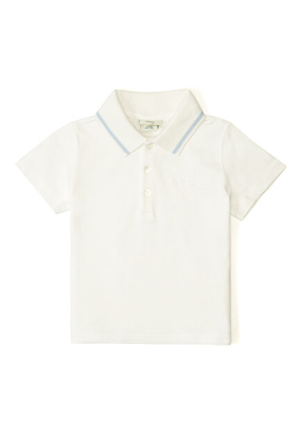 White Polo Neck Baby Boy T-Shirt
