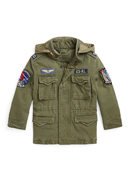 Khaki Hooded Boys Jacket