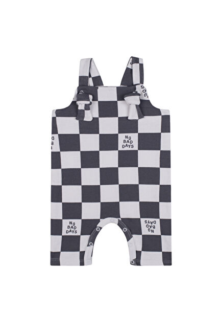 Gri No Bad Days Desenli Unisex Bebek Salopet