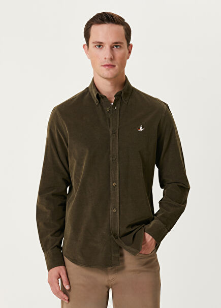 Comfort Fit Khaki Velvet Shirt