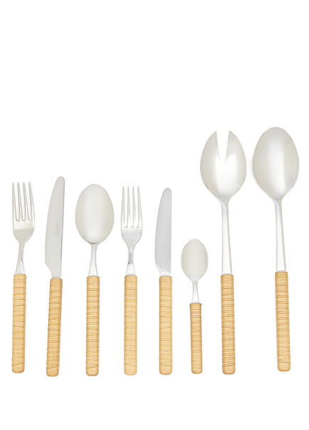 Ratan Krem 74 Parça Çatal Bıçak Kaşık Seti