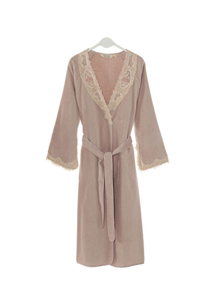 Destan Lila Pamuklu Kadın Bornoz