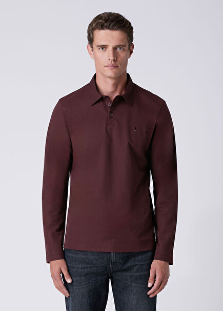 Comfort Fit Mürdüm Oxford Sweatshirt