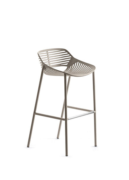 Niwa Powder Grey Aluminum Bar Stool