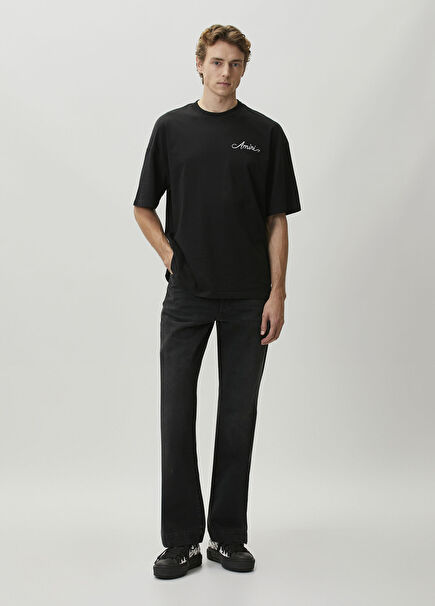Black Straight Flare Jeans