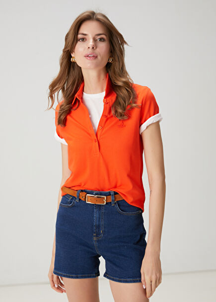 Mercan Logo Nakışlı Polo T-shirt