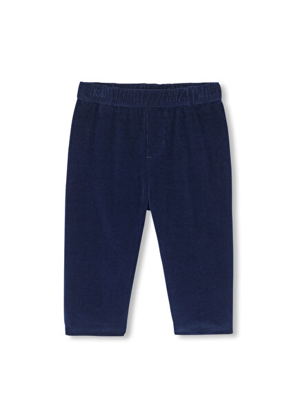 İndigo Kadife Lastikli Bel Erkek Bebek Pantolon