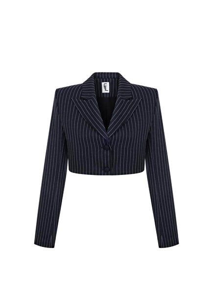 Isla Lacivert Kısa Kadın Blazer Ceket